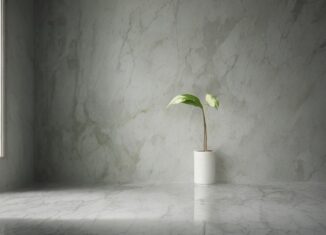 Стилизованное изображение ростка, пробивающегося сквозь камень, символизирующее начало роста